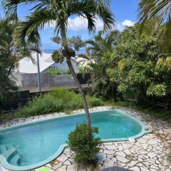 En vente une maison F6 de 150 m2 avec piscine au sel sans vis à vis nichée à Terre Sainte
