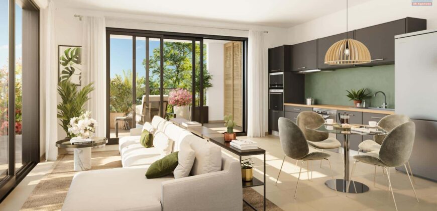 A vendre un grand duplex de 106.90m2 dans une résidence neuve à Saint Leu