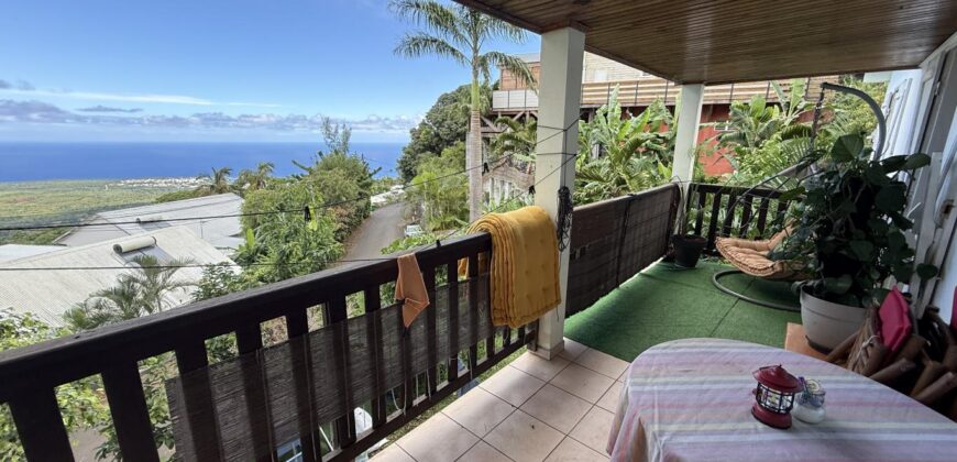 A vendre une charmante villa de type F3+ avec vue imprenable sur mer et montagne aux Avirons
