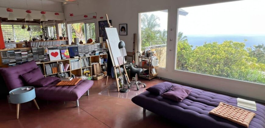 A vendre une belle villa d’architecte F6 avec dépendance F3 et piscine située aux Avirons à proximité du centre-ville