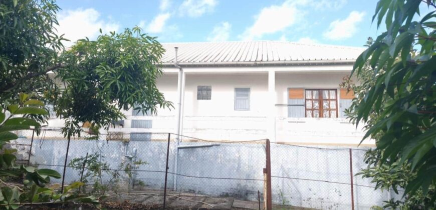 Vente d’une spacieuse villa F4 avec sous-sol sur un terrain arboré de 800m2 située dans le secteur résidentiel du Ruisseau à La Rivière Saint-Louis.