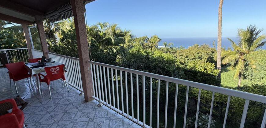 À vendre villa R+1 avec deux logements indépendants et vue panoramique située à l’entrée sud des Avirons