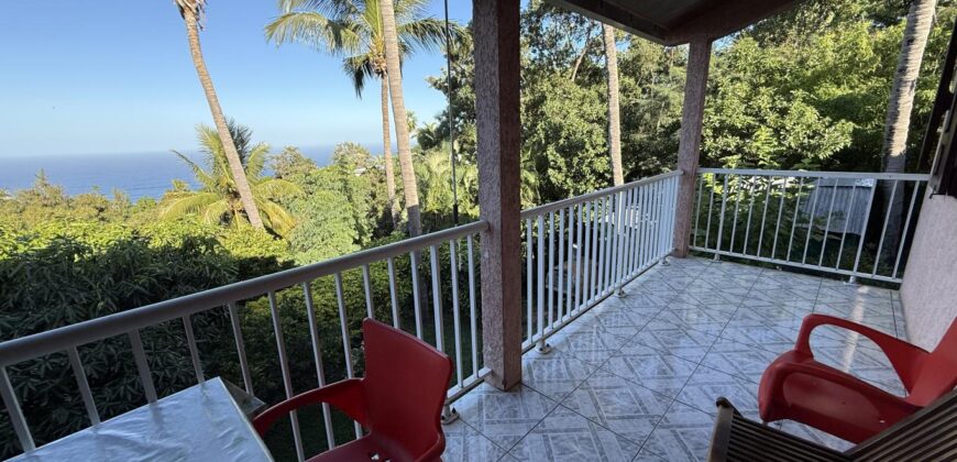 À vendre villa R+1 avec deux logements indépendants et vue panoramique située à l’entrée sud des Avirons