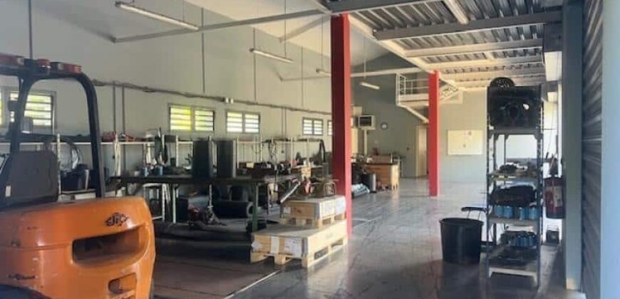 À vendre entrepôt de 268 m2 sur un terrain de 1039 m2 situé dans la dynamique zone Artisanale des Sables d’or à Etang Salé Les Hauts