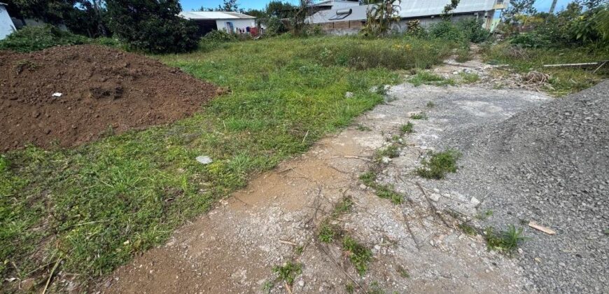 En vente un joli terrain plat de 405 m2 situé à Bras de Pontho dans un secteur calme et agréable