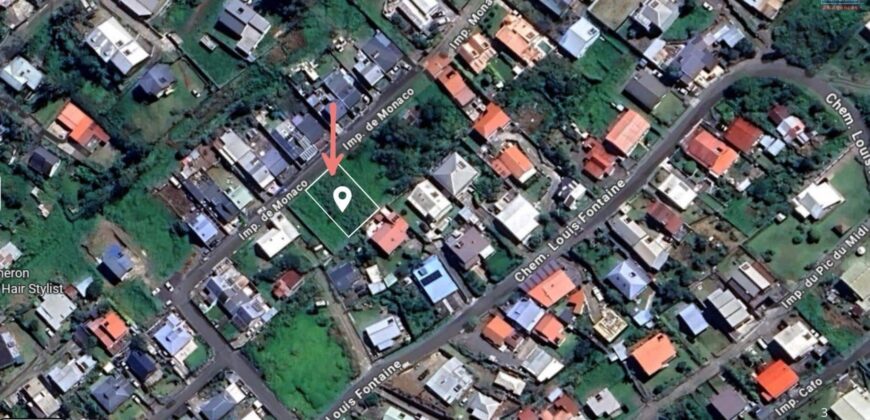 À vendre terrain constructible de 376 m2 situé dans un secteur calme et recherché au Tampon 19ème