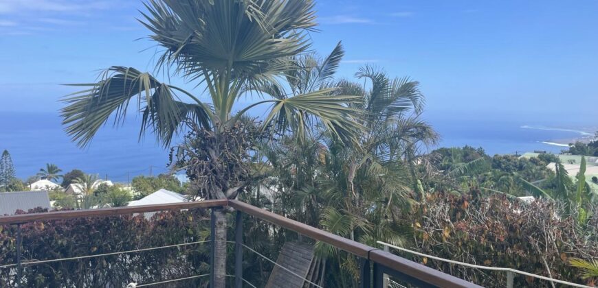 En vente une villa d’architecte de 220m2 avec jardin et piscine à Saint-Leu dans le secteur Grand Fond – Stella.