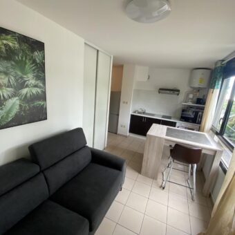 A louer un studio meublé de 23.99m2 dans le rampes de St François à Saint Denis