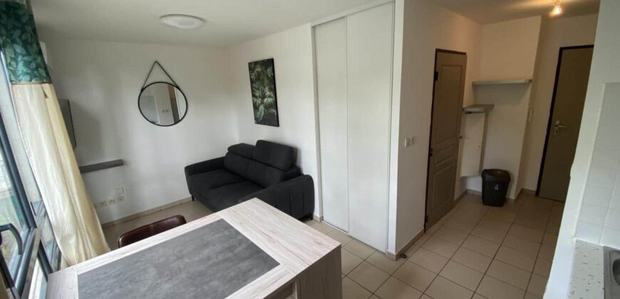 A louer un studio meublé de 23.99m2 dans le rampes de St François à Saint Denis