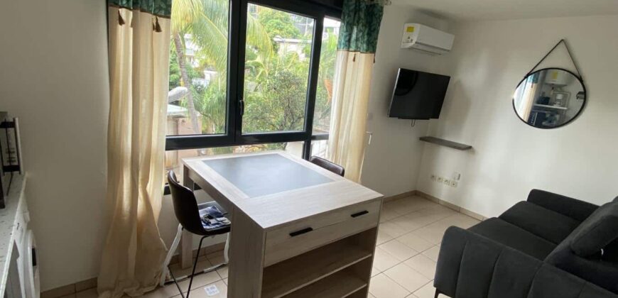 A louer un studio meublé de 23.99m2 dans le rampes de St François à Saint Denis