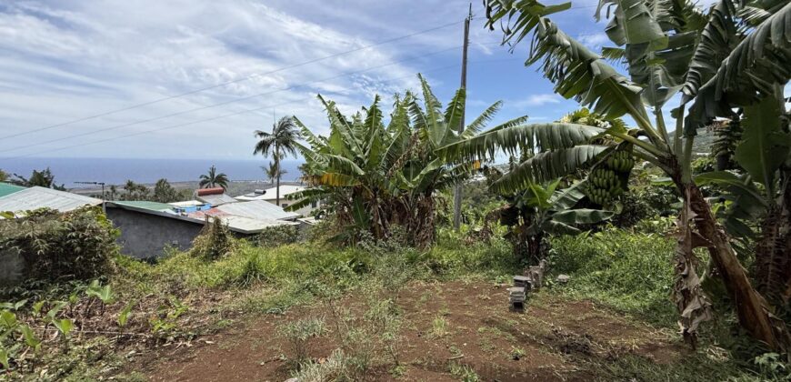 À vendre une belle parcelle de terrain plat de 1200 m2 avec pleine vue mer et montagne à Étang Salé