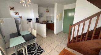 À louer un lumineux appartement F2 meublé en duplex proche du centre-ville du Tampon.