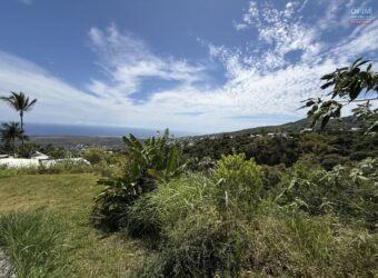 À vendre une belle parcelle de terrain plat de 1200 m2 avec pleine vue mer et montagne à Étang Salé