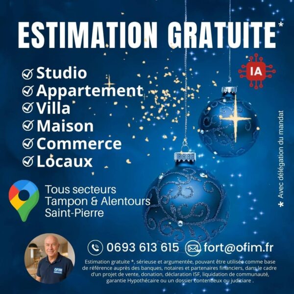 🔍 Estimation gratuite* de votre bien au Sud de la Réunion, assistée par l’IA