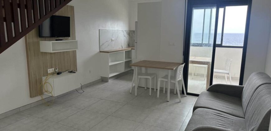 À louer un appartement de type F2 en duplex avec une vue imprenable sur la mer situé à Terre sainte