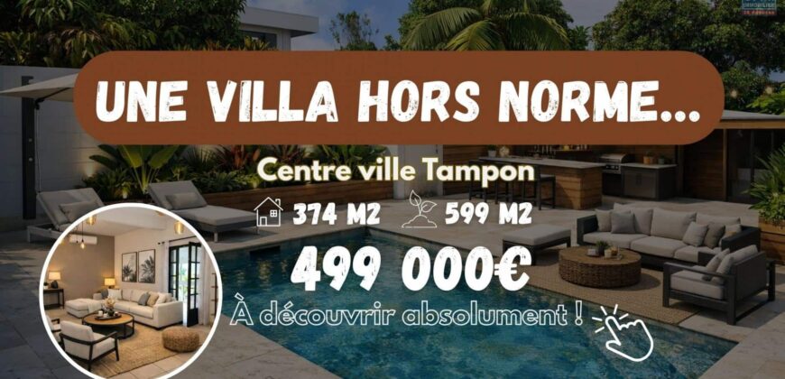 À vendre : villa d’exception T10 avec piscine et 325 m² habitables au cœur du Tampon
