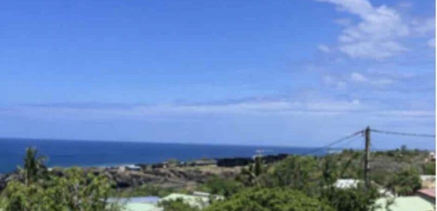 À vendre : superbe terrain constructible 303 m² viabilisé avec vue mer à Trois Bassins