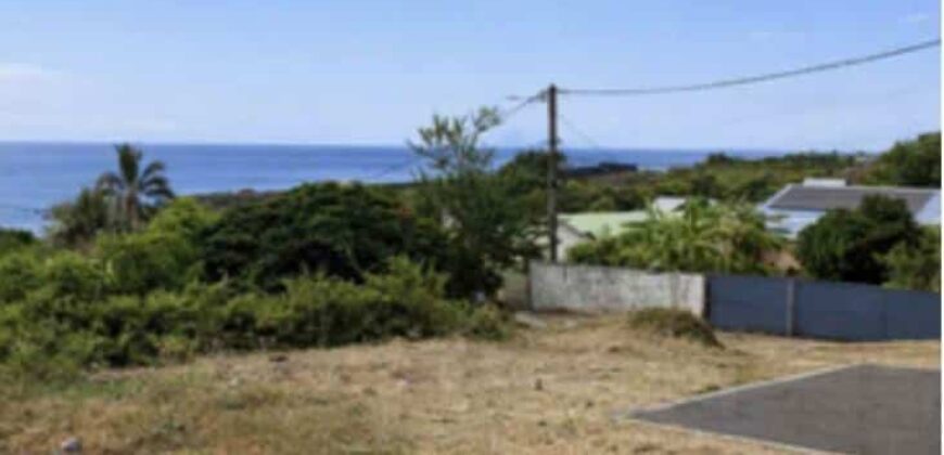 À vendre : superbe terrain constructible 303 m² viabilisé avec vue mer à Trois Bassins