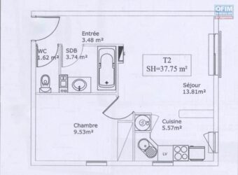 À vendre appartement lumineux de 38 m² au Port Réunion idéal investissement