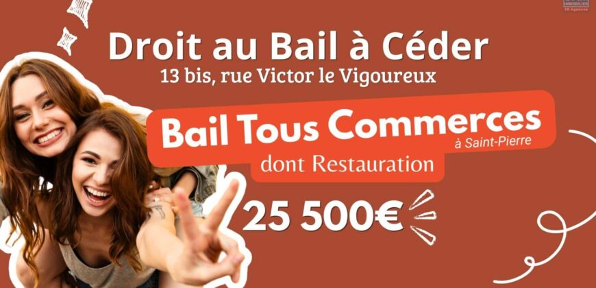 À vendre local commercial avec bail tous commerces situé au 13 rue Victor Le Vigoureux à Saint-Pierre Réunion