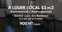 À louer local commercial / professionnel de 53 m2 situé secteur Ligne des Bambous entre Saint-Pierre et Le Tampon Réunion