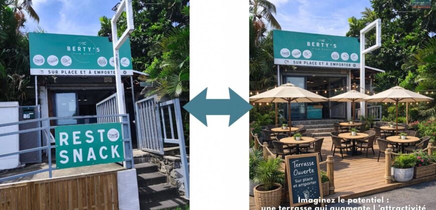 En vente le fonds de commerce du snack « Le Berty’s » situé à Sainte-Marie Réunion
