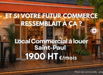 À louer local commercial d’environ 55m3 situé en centre-ville de Saint Paul Réunion