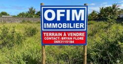 À vendre terrain constructible de 1240 m2 situé à La Bretagne Sainte Clotilde Réunion