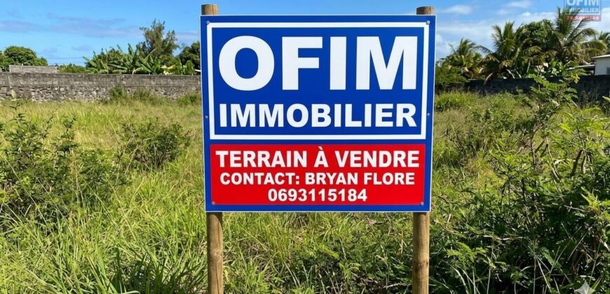 À vendre terrain constructible de 1240 m2 situé à La Bretagne Sainte Clotilde Réunion