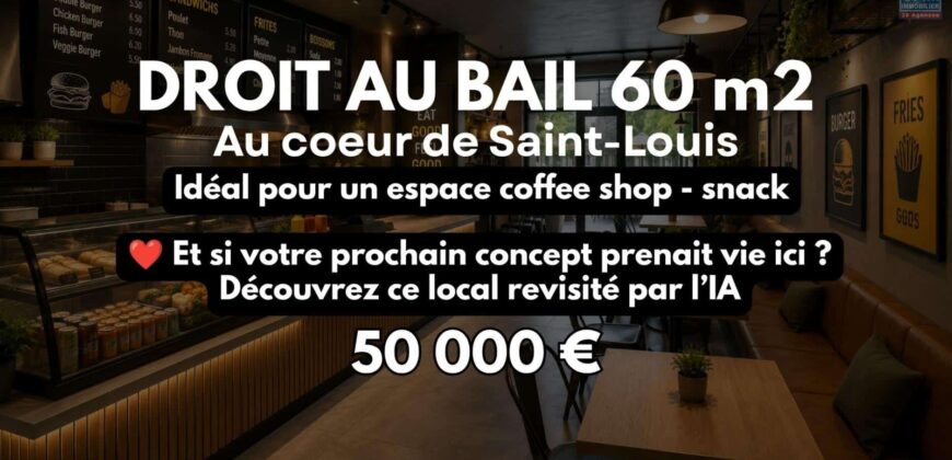 À vendre un local de 60 m2 situé en plein coeur du centre-ville de Saint Louis Réunion