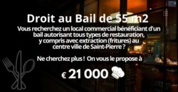 À vendre local commercial d’environ 55 m2 situé au centre-ville de Saint Pierre Réunion
