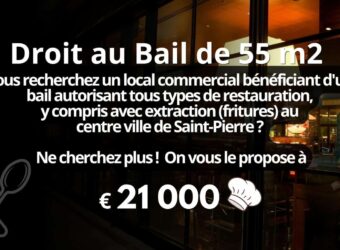 À vendre local commercial d’environ 55 m2 situé au centre-ville de Saint Pierre Réunion