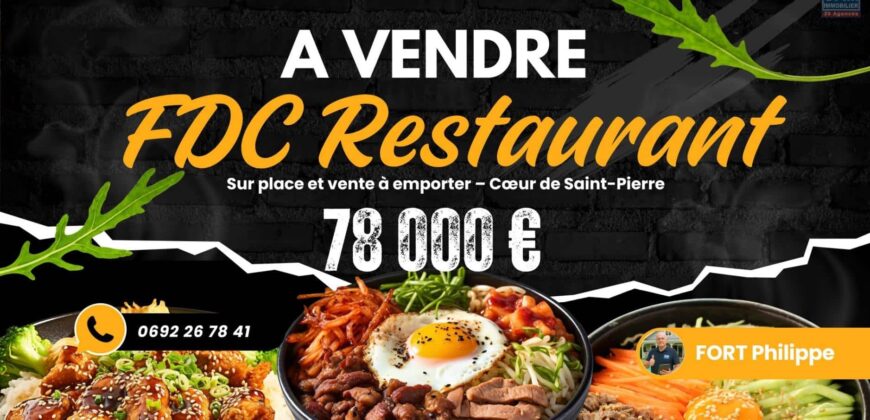 À vendre restaurant prêt à exploiter au cœur de Saint-Pierre Réunion