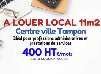 À louer bureau professionnel d’environ 17 m2 situé en plein centre-ville du Tampon Réunion