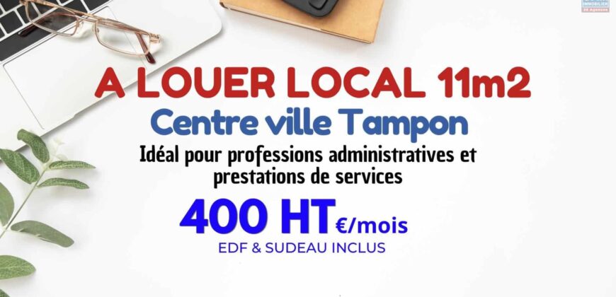 À louer bureau professionnel d’environ 17 m2 situé en plein centre-ville du Tampon Réunion