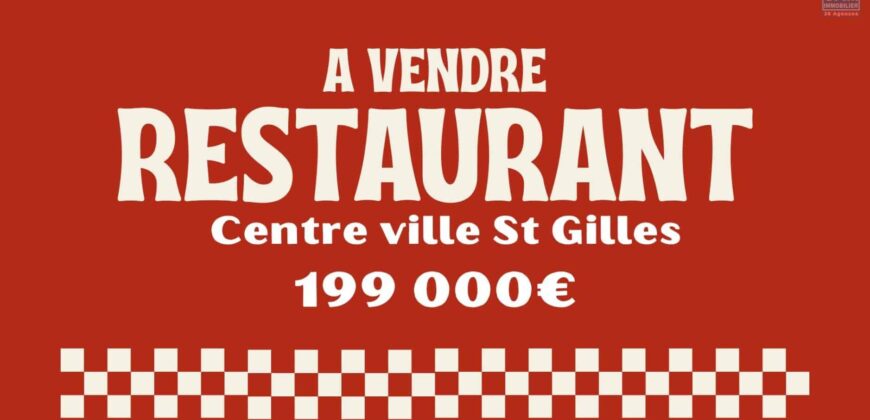 Vente fonds de commerce restaurant avec terrasse situé au coeur de Saint-Gilles-les-Bains