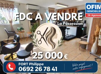 À vendre fonds de commerce salon de coiffure situé à La Possession Réunion