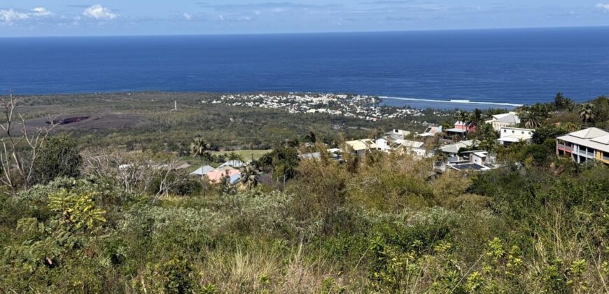Vente terrain de 621 m2 arpenté uniquement pour un projet touristique/loisir avec pleine vue mer situé aux Avirons Réunion