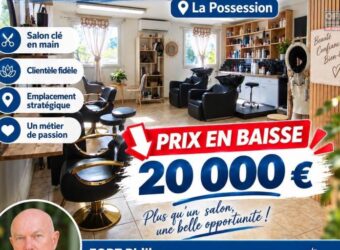 À vendre fonds de commerce salon de coiffure situé à La Possession Réunion