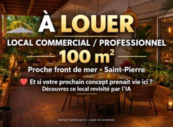 Location d’un local commercial ou professionnel d’environ 100 m2 situé à proximité du front de mer à Saint-Pierre Réunion