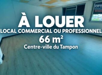 Location d’un local professionnel ou commercial de 66 m2 entièrement rénové situé en centre-ville du Tampon Réunion